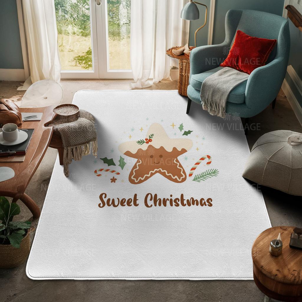 House Entrance Carpet Home Door Mat Living Room Bath Foot Bathroom Non-slip Water Absorption Rugs Bath Merry Christmas Winter