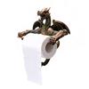 Flying Dragon Roll Paper Holder Winged Dragon Bathroom Wall Mount Toilet Paper Holder Gothic Resin