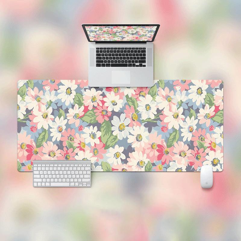 Ins Mouse Pad Oversized Lock Edge Laptop Keyboard Student E-sports Desk Pad Simple Artistic Oil Painting Offices Accessories