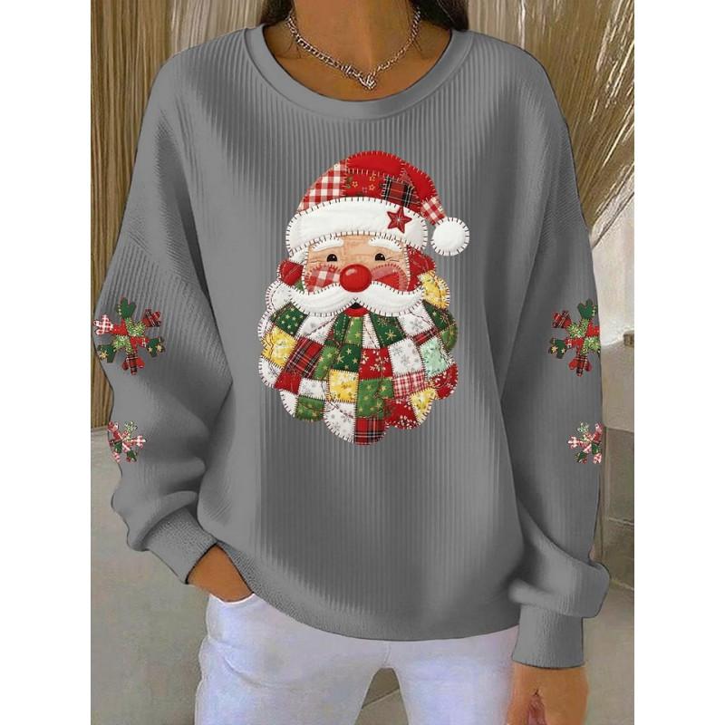 Christmas 3D Print Pullover Hoodie Womens Streetwear Loose Fit