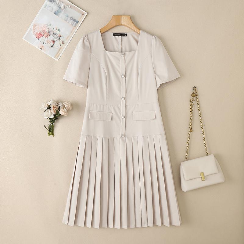 ZANZEA Women Square Collar Summer Casual Short Sleeve Dress