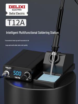 Delixi T12 High-Power Digital Soldering Station with Adjustable Temperature for Mobile Repair and DIY Welding.