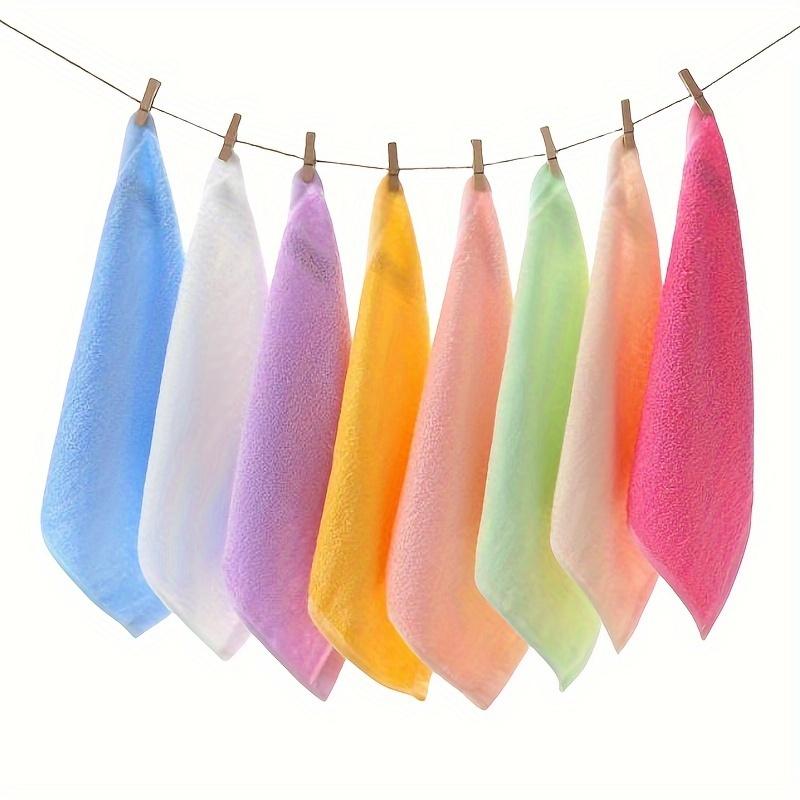 10 unidades Toalhas de Fibra de Bambu Super Macias, Absorventes, Secagem Rápida Toalhas Quadradas Portáteis em Cores Sortidas Rosa, Azul, Amarelo, Verde, Roxo, Corpo,