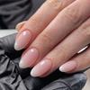 Peça de unha usável com mudança gradual de cor rosa e branca arte de unha destacável minimalista amêndoa curta arte de unha usável repetível