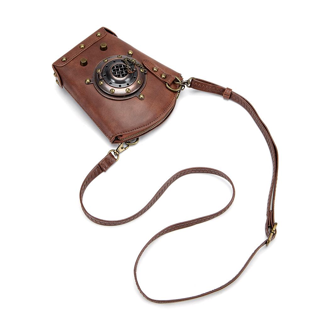 Original Niche Design Handbag, A Female Heavy Industry Metal-decorated Retro Style Mobile Phone Crossbody Bag