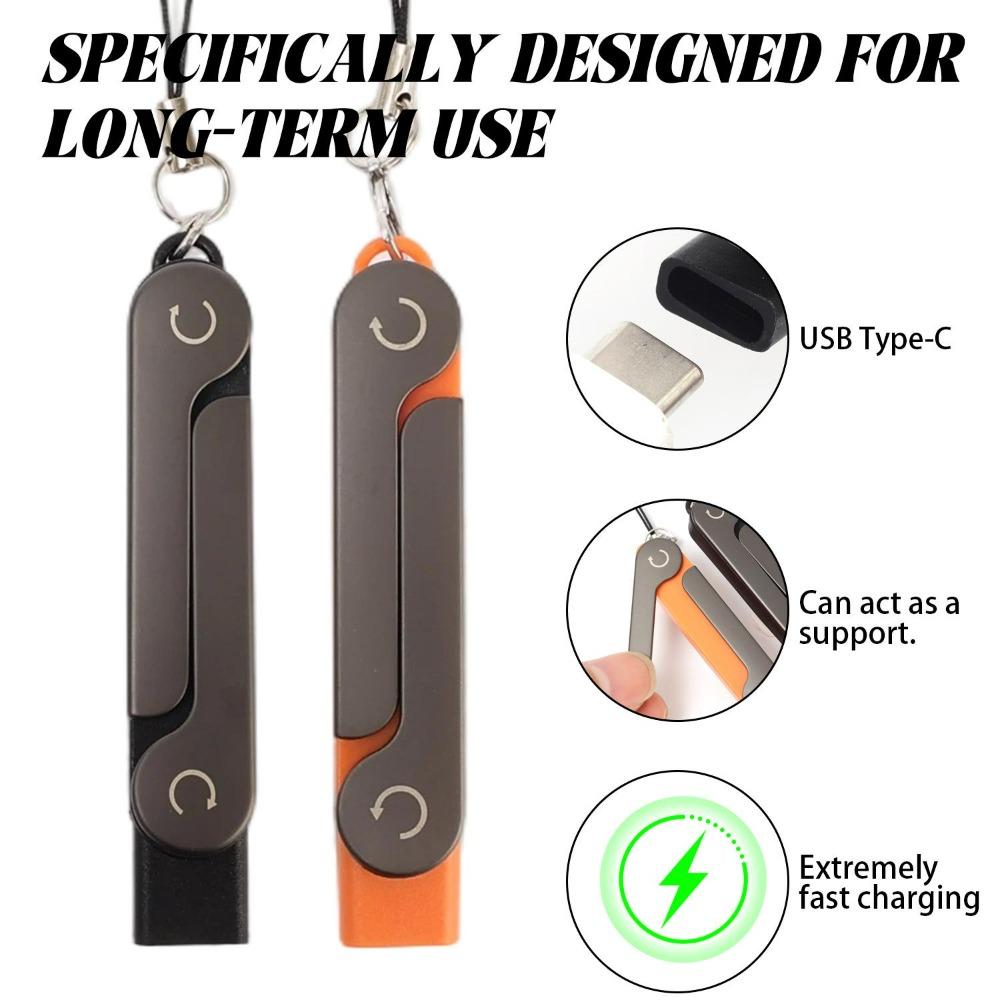 240W Type C Phone Charging Adapter Fast Charging OTG Type-C Male To USB-C Female Converter with Foldable Holder Bracket Adapter