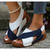 Fashion New Women's Contrast Color Wedge Sandals Summer Peep Toe Non Slip Beach Shoes Woman Comfortable Platform Roman Sandalias Mujer