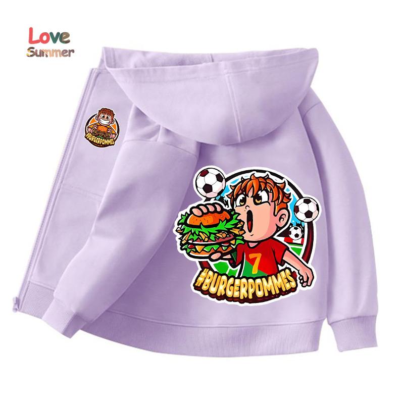 

Burgerpommes Icrimax Child Cardigan Jacket Anime Cartoon Windbreaker Hooded Spring Autumn Casual Thin Top Coat Kid Clothing Gift 160