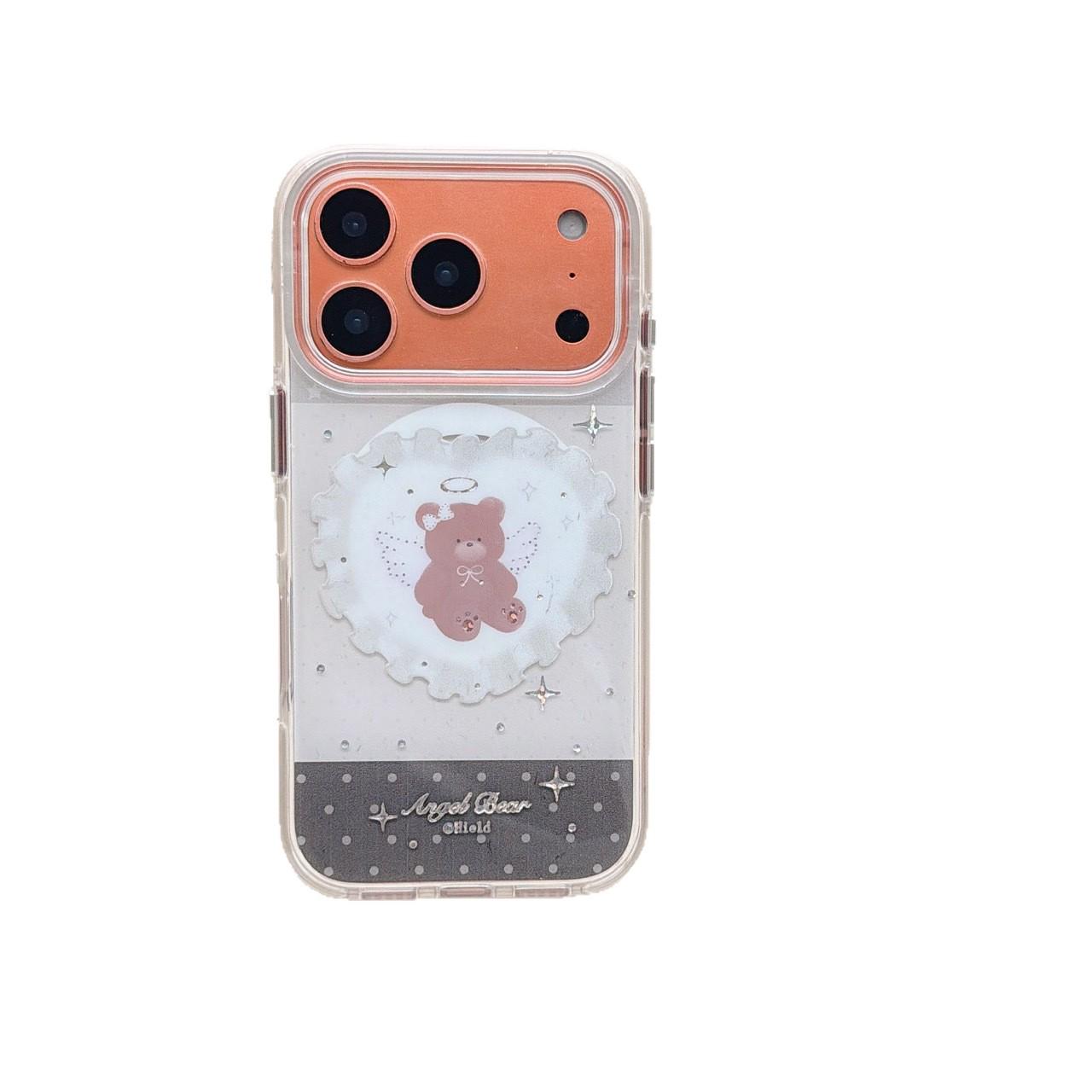 

Magnetic Cartoon Star Angel Bear iPhone 16/17 Pro Max Case with Stand for Apple 15/14P iPhone 14 Pro