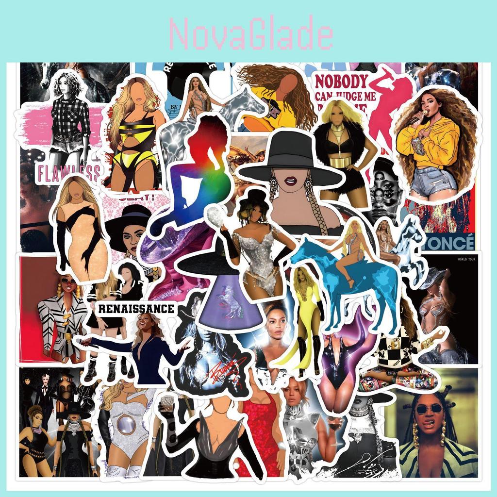 50pcs Beyonce Renaissance Decorative Car Skateboard Waterproof Stickers High Definition Printing Waterproof