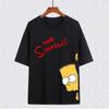 MINISO The Simpsons Family Cartoon Print Cotton T-shirts Summer Short Sleeve Tees Cool Harajuku Streetwear Casual Kids_Adult Top#Color