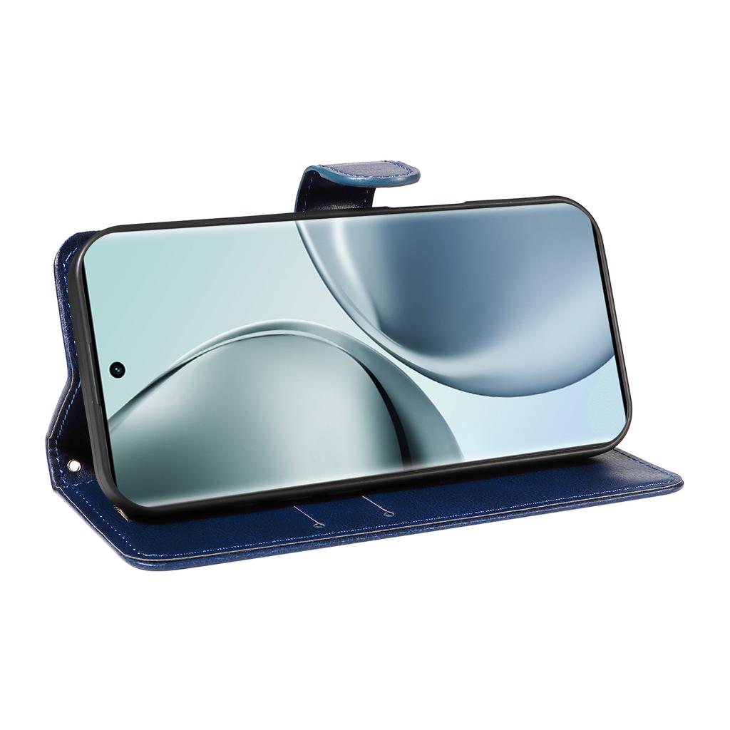 For Realme 14 Pro 5G Leather Wallet Case with Strap Solid Color Phone Stand Cover