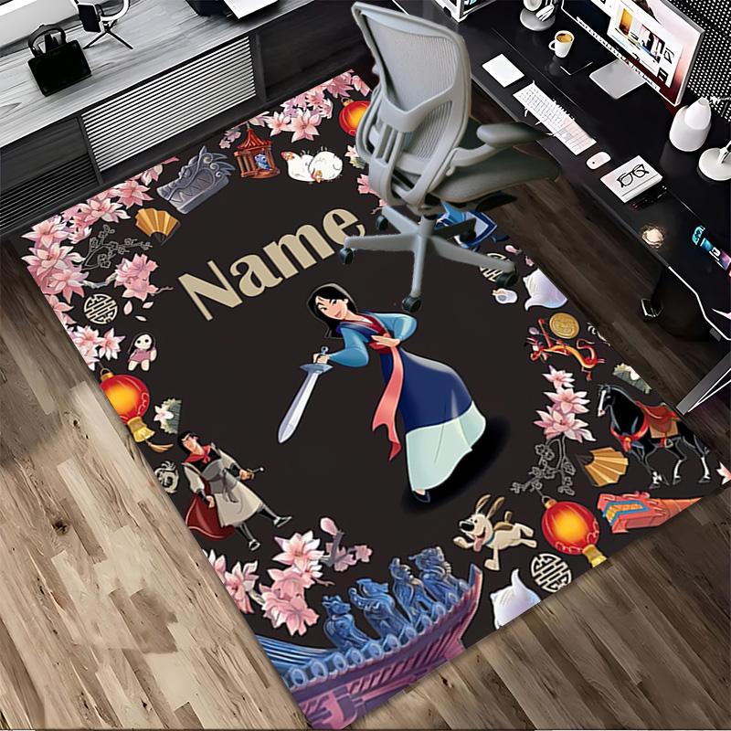 Personalized Name Stitch Paradise Living Room Non-Slip Area Rug Soft Carpet for Bedroom Kids Playroom Sofa Office Home Decor Doormat