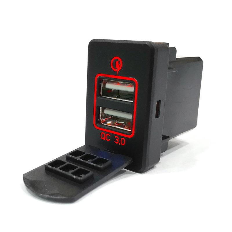 Car QC3.0 Dual USB Phone Charging Socket For Mitsubishi Pajero Eclipse Cross 2016 for ASX Outlander 3 2014-2019