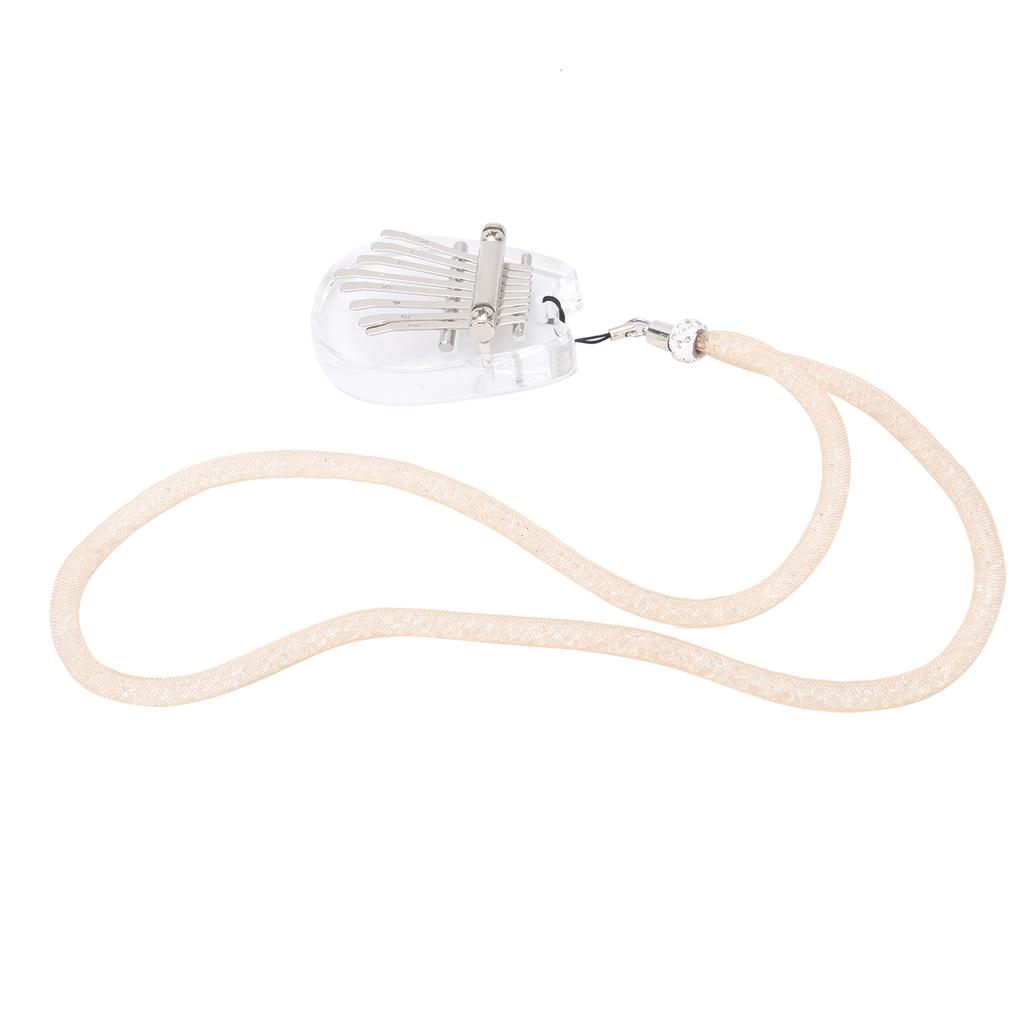 8 Tone Kalimba Crystal Thumb Piano Mini Portable Acrylic Musical Instrument Toy with Lanyard