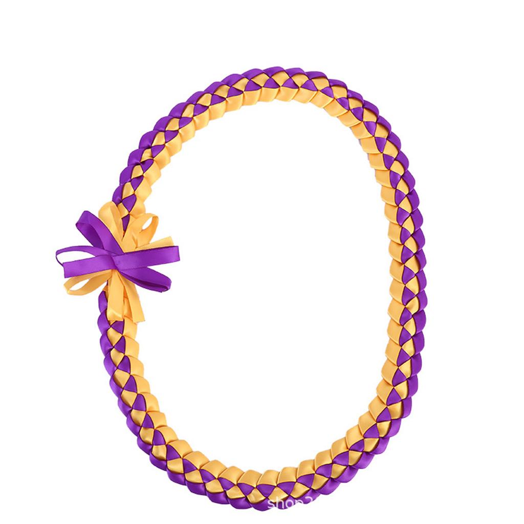 Double Sided Graduation Ribbon Necklace Intricate Weave Honor Rope Handmade Ribbon Garlands Delicate Woven Neckchain