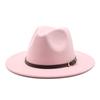 Unisex Wool Felt Fedora Hat for Men Women, Coffee Color Autumn Winter Jazz Cap, European American Fashion Top Hat