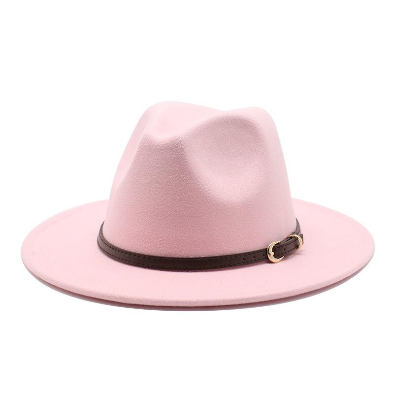Unisex Wool Felt Fedora Hat for Men Women, Coffee Color Autumn Winter Jazz Cap, European American Fashion Top Hat