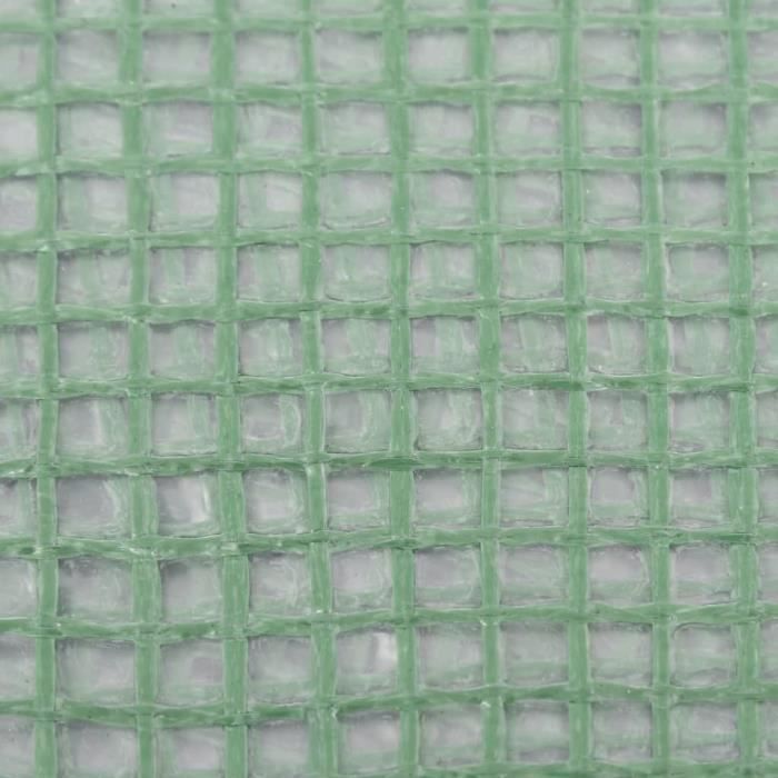 Couverture de remplacement de serre - Vert - 200x450x200 cm - 6 fenêtres - 1 porte - PE