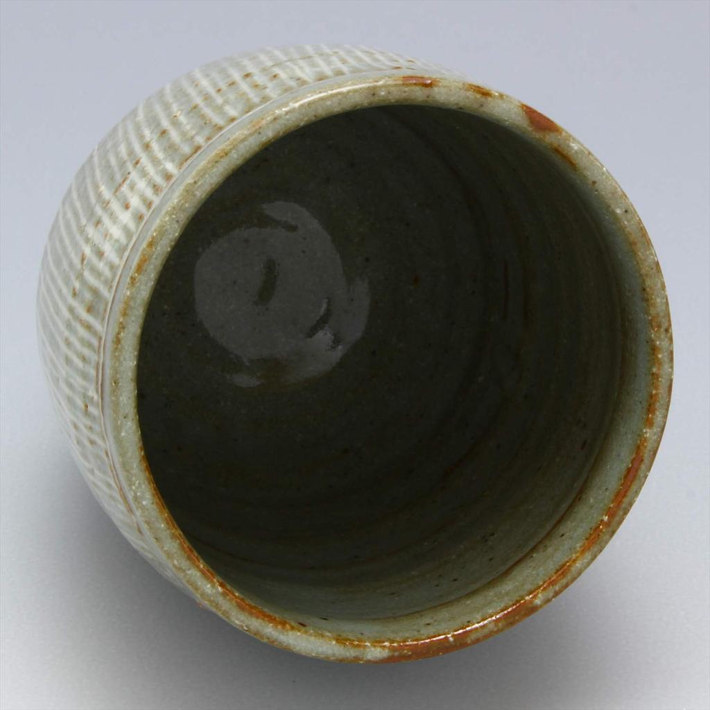 Mino Ware Teacup with Mishima Carving by Michio Approximately 190ml Made In Product Number Ito, Capacity, Japan, 046-0007