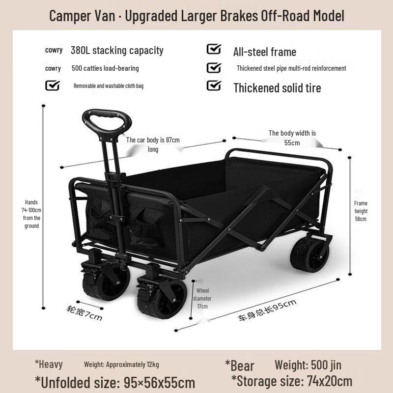Jinuolan Foldable Outdoor Camping & Picnic Cart