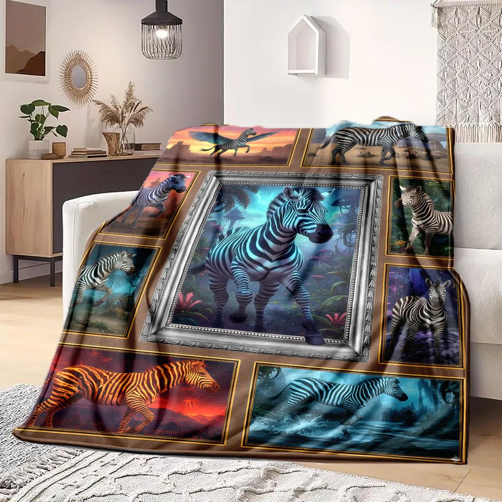 1 Stück Flanelldecke mit Cartoon-Druck, Hohe Qualität, Bequem für alle Jahreszeiten, Heimdekoration, Wärme und Komfort, Perfekt als Weihnachts- oder Geburtstagsgeschenk