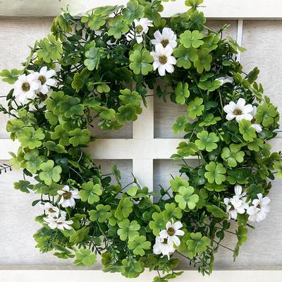 Simulation Wreath Door Decoration Large Clover Milan Wreath American St. Patrick's Day Pendant Door Knocker