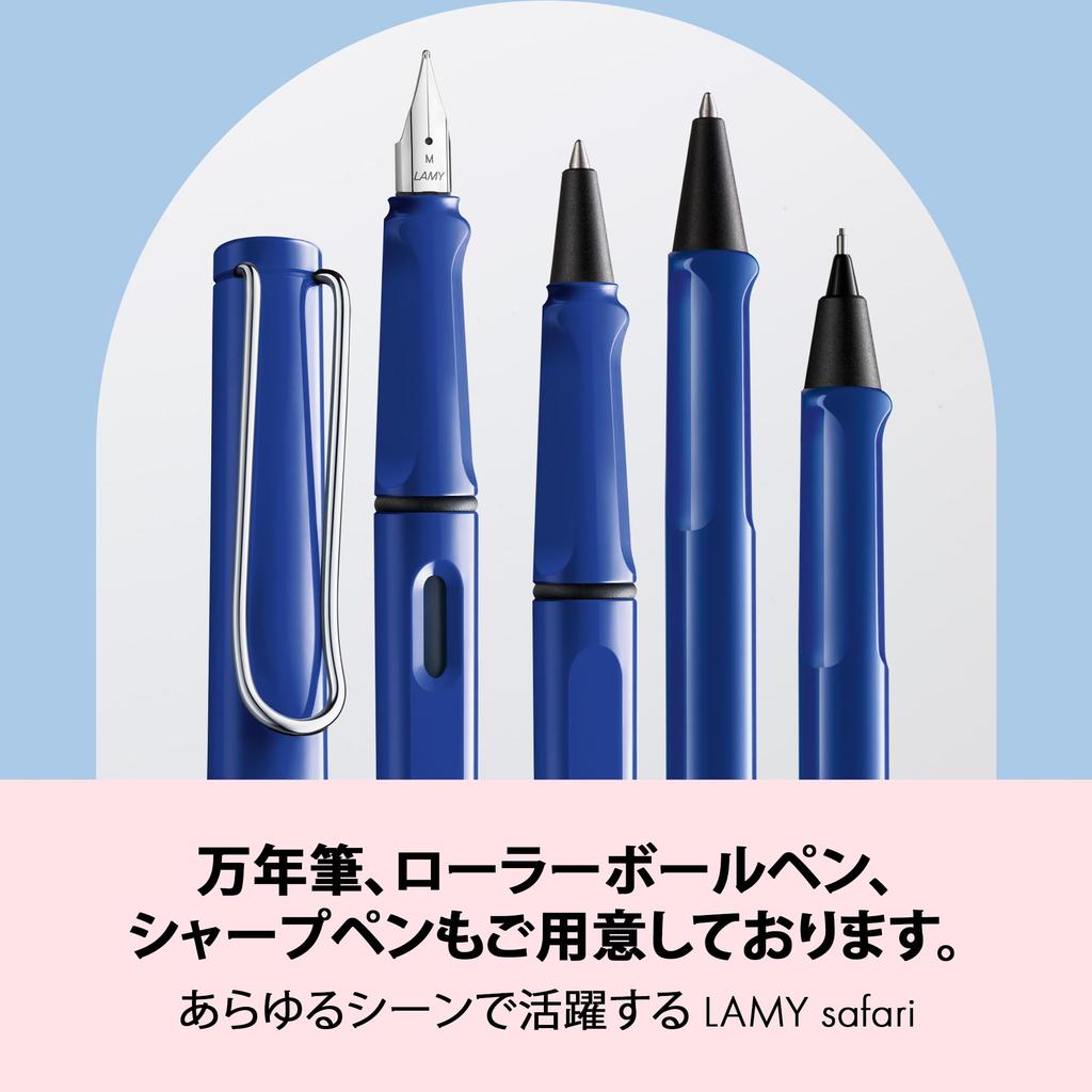 Lamy Safari Blue Ballpoint Pen Ergonomic Medium Line Width Comfortable for Extended Writing Durable ASA Plastic Includes Large Capacity Black LAMY M16