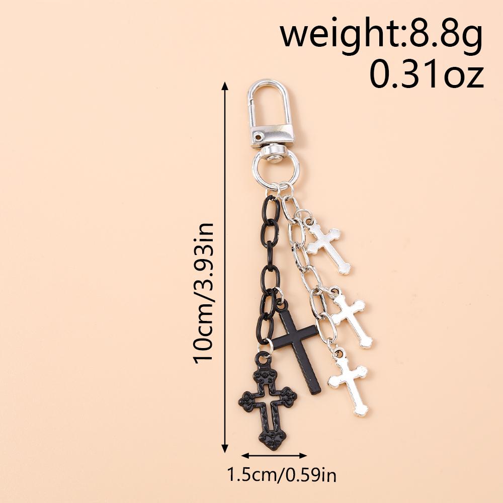 Gotisches Legierungs-Kreuz Schlüsselanhänger Männer Frauen Stern Schlüsselring Anhänger für Handtaschen-Dekor DIY Handgemachter Schlüsselanhänger Geschenke