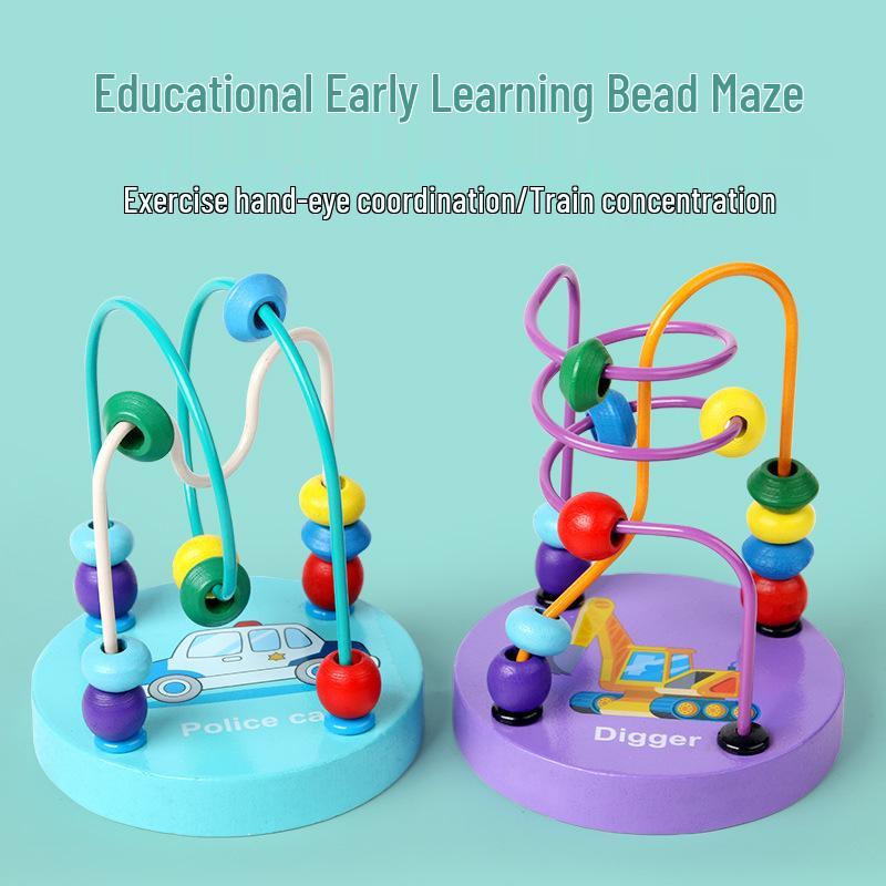 Animal Cartoon Wooden Bead Maze - Educational Toy for Kindergarten Children