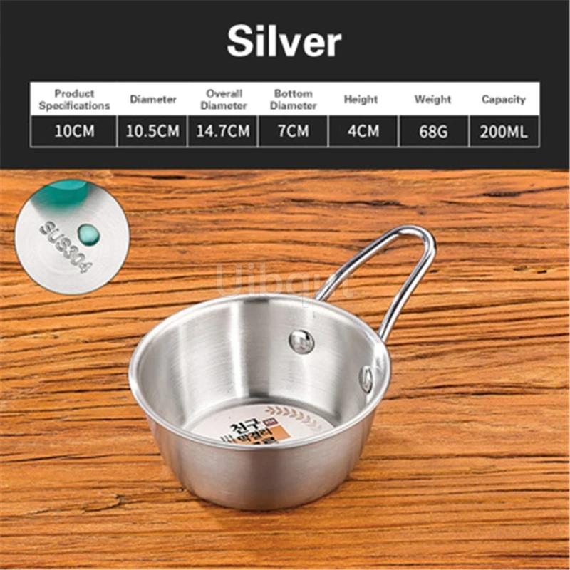 Rice Golden Bowls with Handle Wine Bowl Cooking Basin Seasoning Bowl Noodle Bowl Korean 304 Stainless Steel Rice Wine Bowls