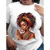 European Size , Short-sleeved African-style T-shirt| African Women's Print, Suitable for All Seasons