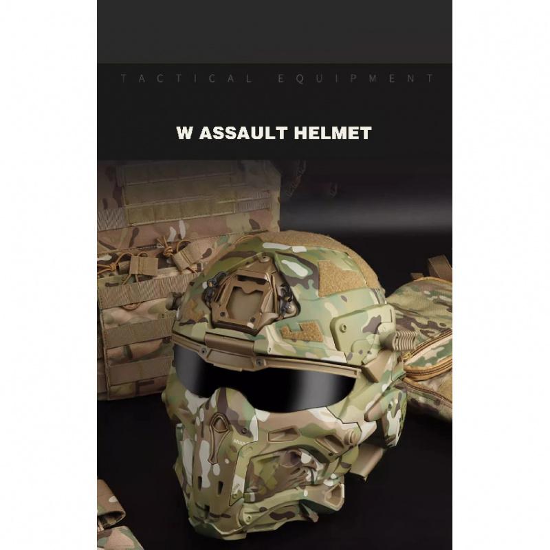 ABS Outdoor Casco Protector Built-in Headset Lens Multiple Color Safety CS Game Full Face Field Cover Tactical Mask Helmet