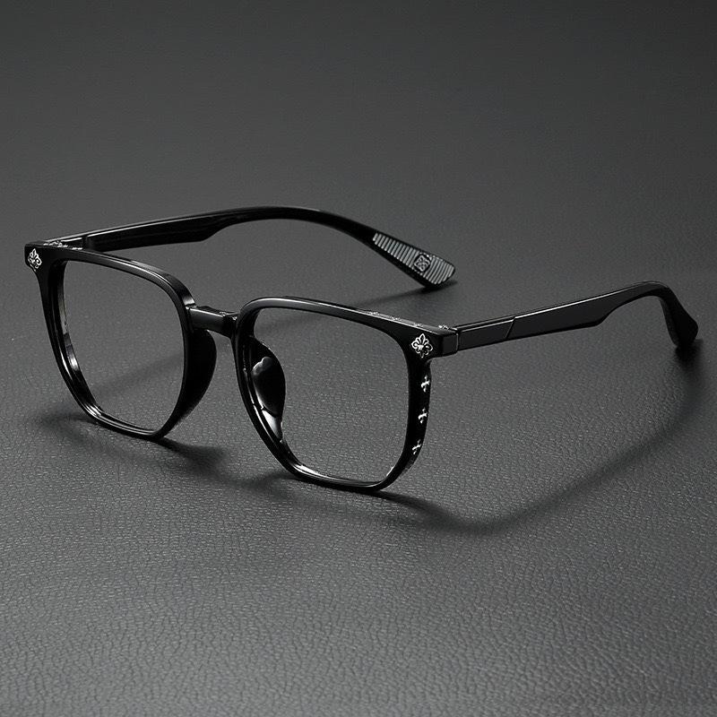 Trendy Square Black Eyeglasses for Men Women Fashion Clear Lens Glasses