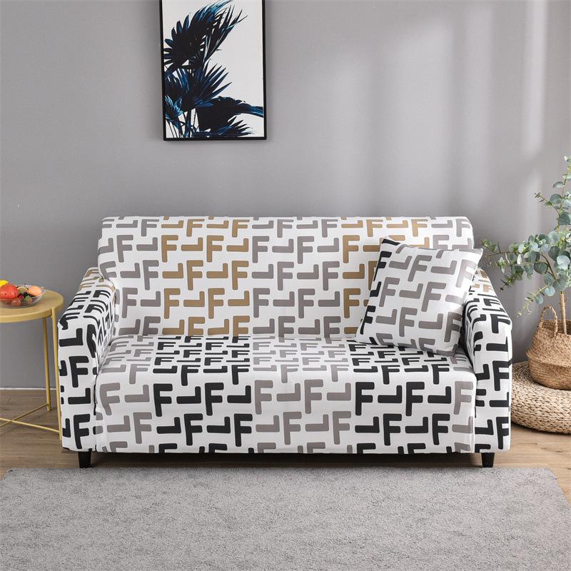 1pc Stylish Floral Printed Stretch Sofa Covers With Elastic Band Furniture Protector For Bedroom Office Living Room Home Decor