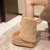 Plus Size Wide Women's Thick Sole Snow Boots, Winter Fleece Mid-Calf, Sizes 35-43.
