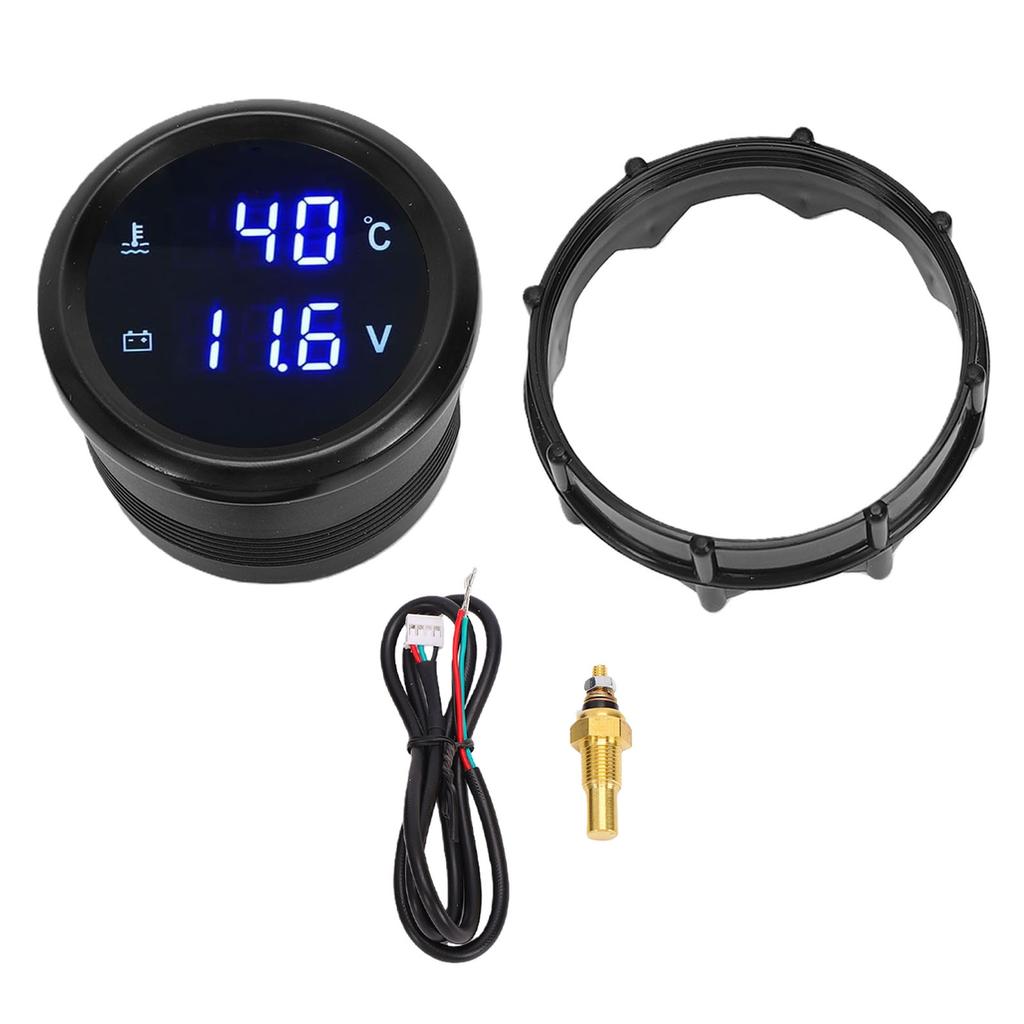 Digital Dual Water Temp Voltmeter 1 8 Inch NPT Thread 52mm 2 in 1 Car Voltmeter and Water Temperature Gauge