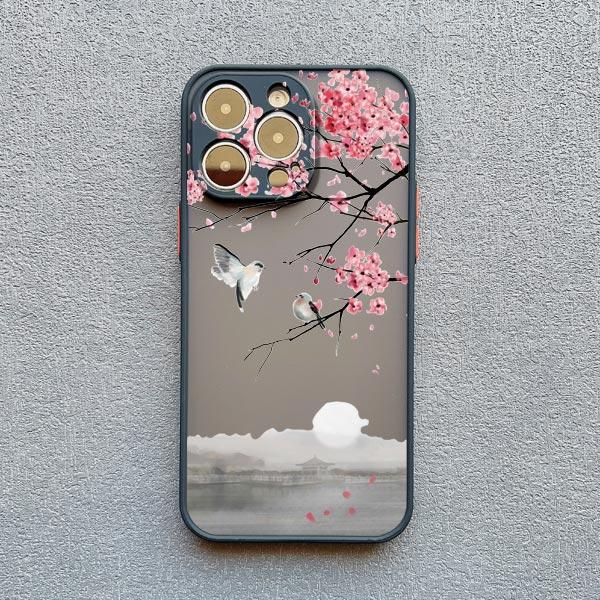 Rosa Pfirsichblüten Handyhülle für iphone 15 14 13 12 Pro Max Mini 11 16 14 Plus XR XS X 7 8 Plus SE 2020 Blumen Rückseite Funda Capa