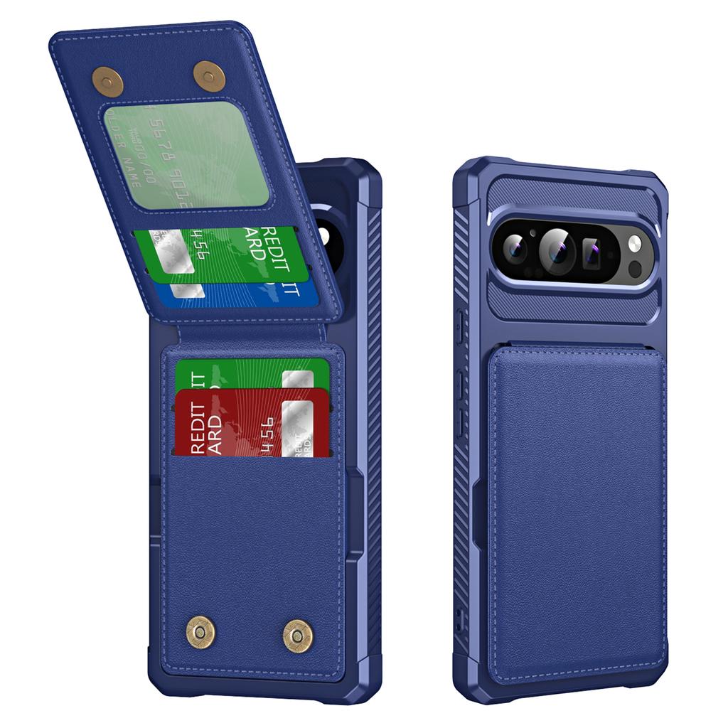 ZM11 For Google Pixel 9 Pro/9 Case Card Slot Kickstand PU+TPU Phone Cover