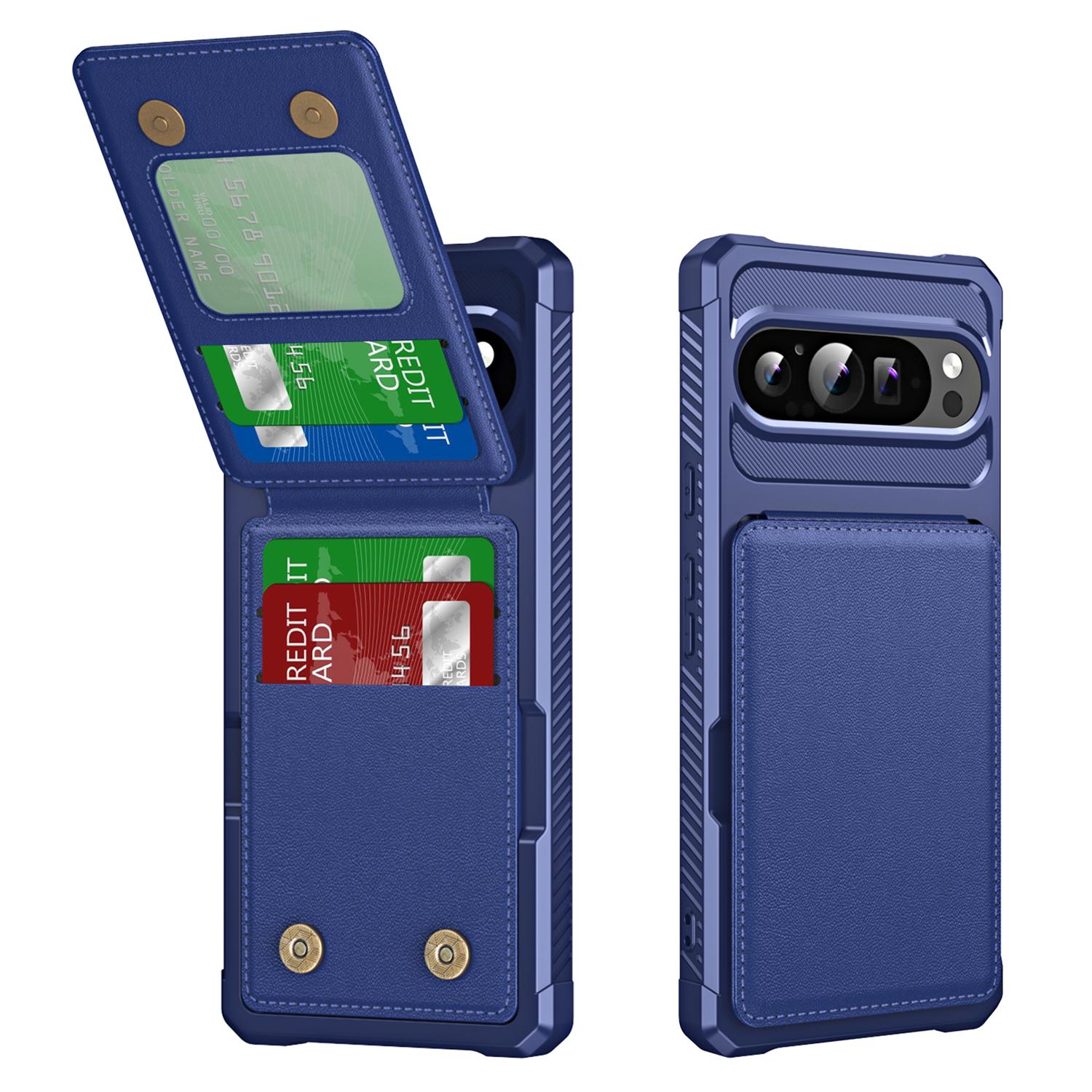 

ZM11 For Google Pixel 9 Pro/9 Case Card Slot Kickstand PU+TPU Phone Cover E