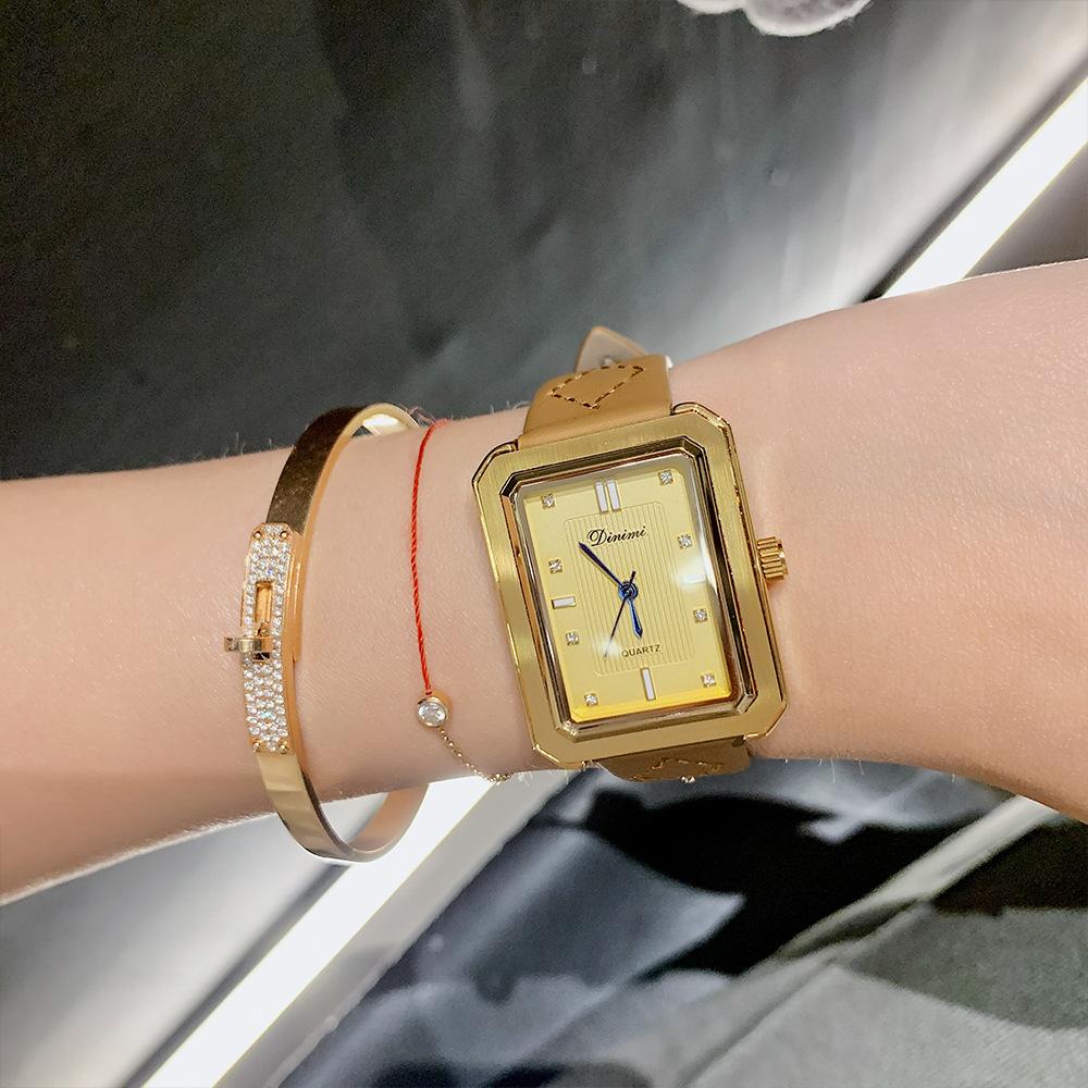 Fashionable Temperament and Design Square Belt Casual Commuting Simple Watch Elegant Ladies Quartz Watch