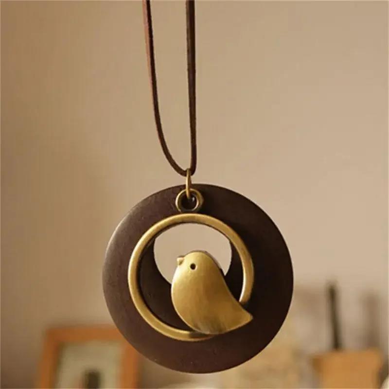 1 PC Bohemia Bird Pendant Necklaces for Women Men Vintage Long Wooden Chain Charms Necklace Fashion Jewelry Christmas Gifts 189]