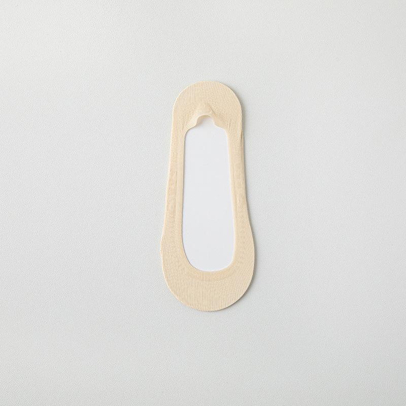 Summer Ultra-thin Breathable Sock Slippers Solid Color Ice Silk Low Cut Boat Socks Silicone Anti-slip Invisible No Show Socks