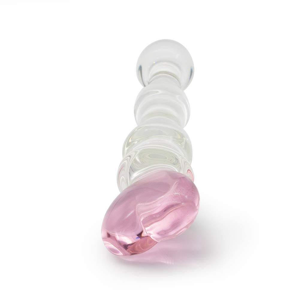 SXOVO Glass Anal Plug Heart Shape Crystal Anal Plug for Men Women Masturbation Transparent Anal Plug Vagina Stimulation Sex Toys G-Pot