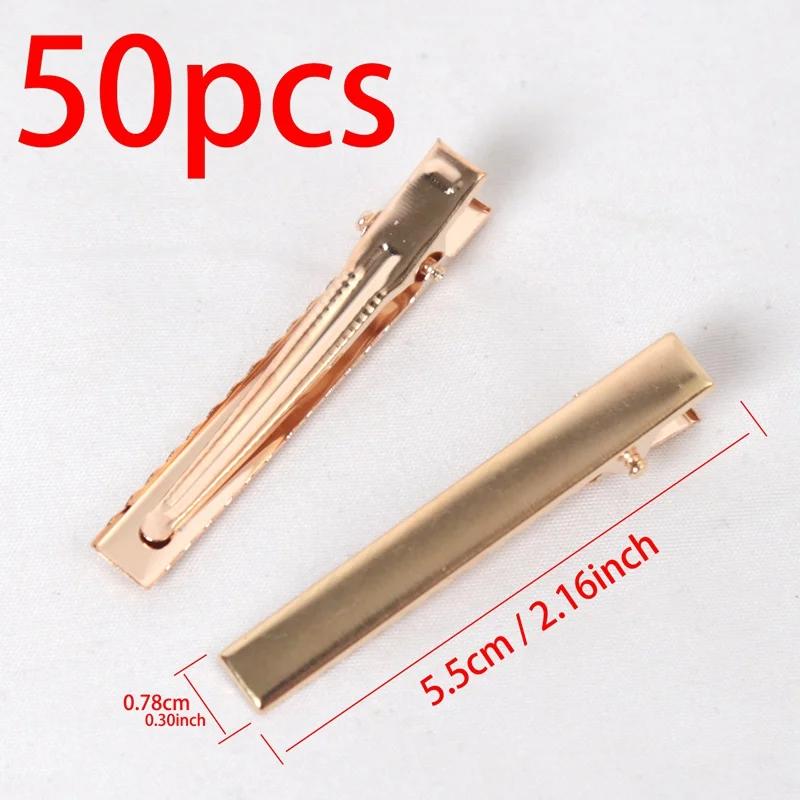 50Pcs Hair Alligator Metal Hair Clips Duckbill Blank Setting Base DIY Hairpins Barrette Ornament Hair Styling Tool Accessories
