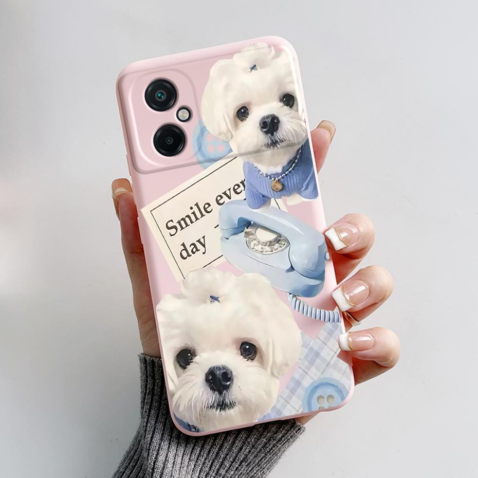 For Xiaomi Poco M5 M5S Phone Case Cute Panda Painted Full Protection Liquid Silicone Bumper For Poco M5 M 5 S Back Cover Shell