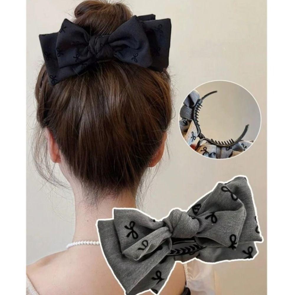 Barrettes Bow Print Claw Hair Headpiece Ponytail Clip Fashion Women's Hair Claw