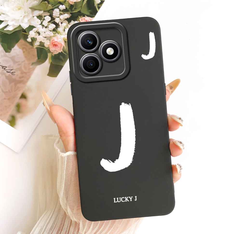 For Honor X8d 4G 6.77" Case Fashion Letters A-Z Full Protection Silicone Back Cover For Honor X8d X8D 4G Phone Cases Fundas