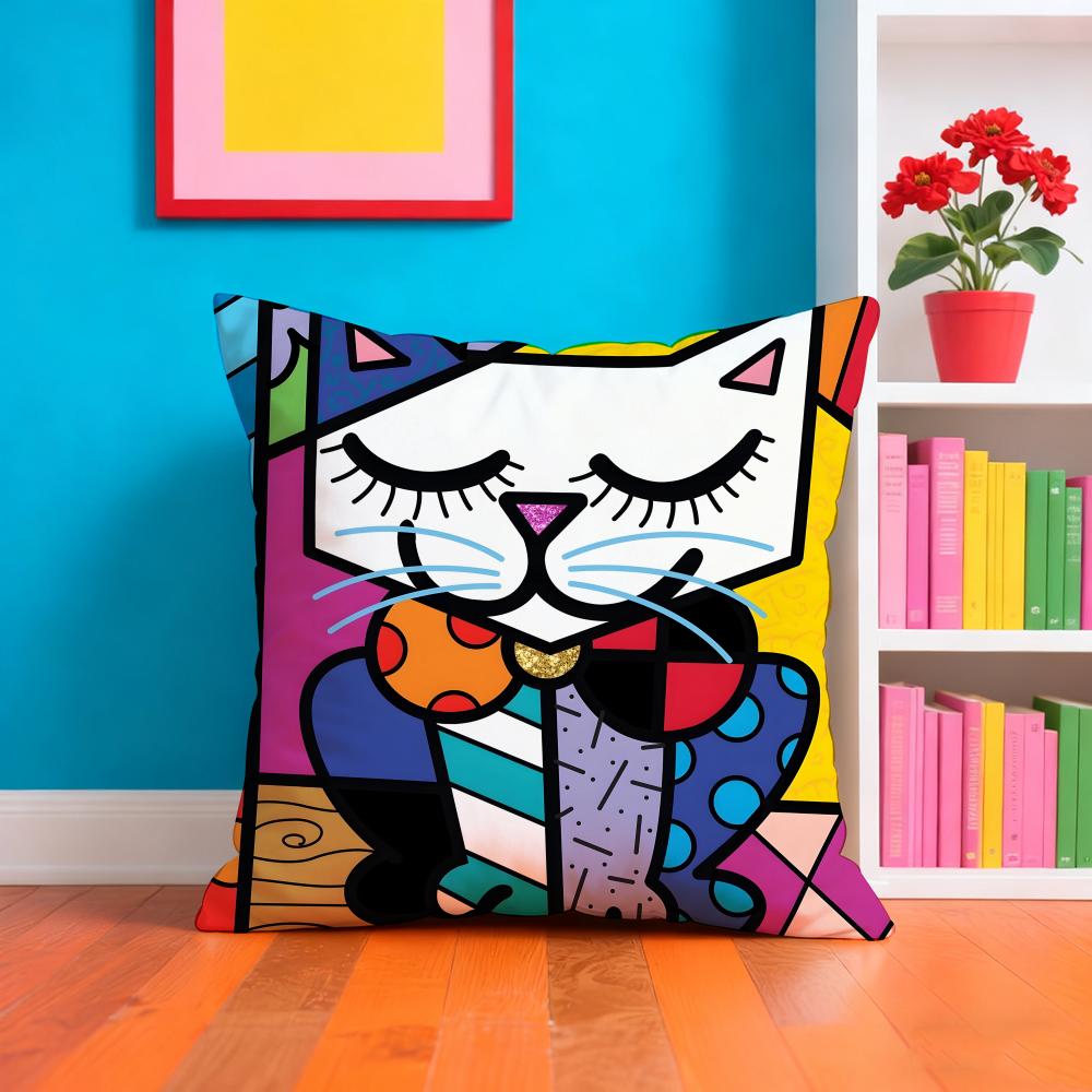 Romero BBritto Singer Pillow Case Pillow Case Plush Fabric Soft Double Sided Print Home Sofa High Quality Cushion