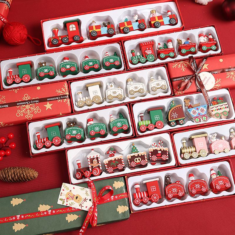Christmas Advent Countdown Calendar Desktop Ornaments Santa Claus Snowman Design Wooden Calendar Christmas Decoration Noel